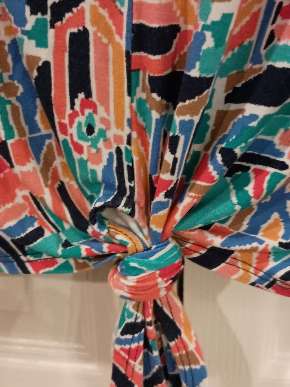 Ruby Rd. Multicolor Geometric Tie-Front Tunic - Picture 6 of 10